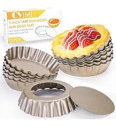 Cyimi 12 pcs Egg Tart Molds, 3" Mini Tart Pans Removable Bottom,Cupcake Cake Muffin Mold Tin Pan ...
