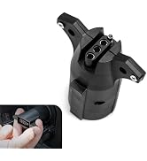 MOXRUQ 7 Way to 4 Way Trailer Plug Adapter, Waterproof 7 Pin Blade to 4 Pin Flat Trailer Plug, Tr...