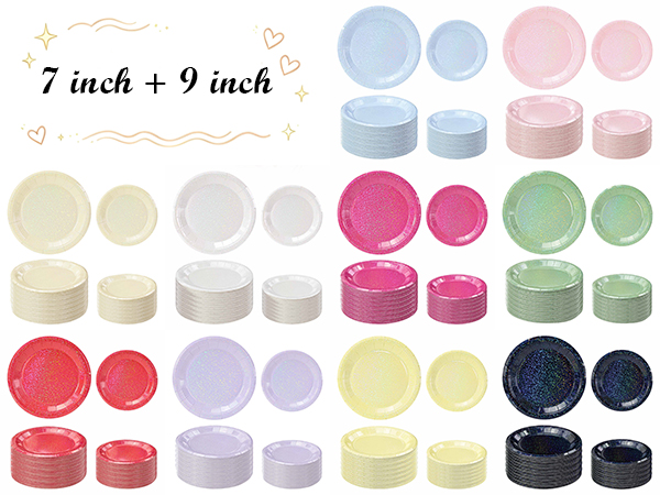 iridescent paper plates disposable small dessert plates large dinner plates party birthday wedding