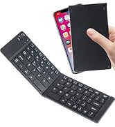 Wireless Keyboard Foldable Bluetooth keyboard Slim Small Quiet Portable Compact Handheld Full Siz...