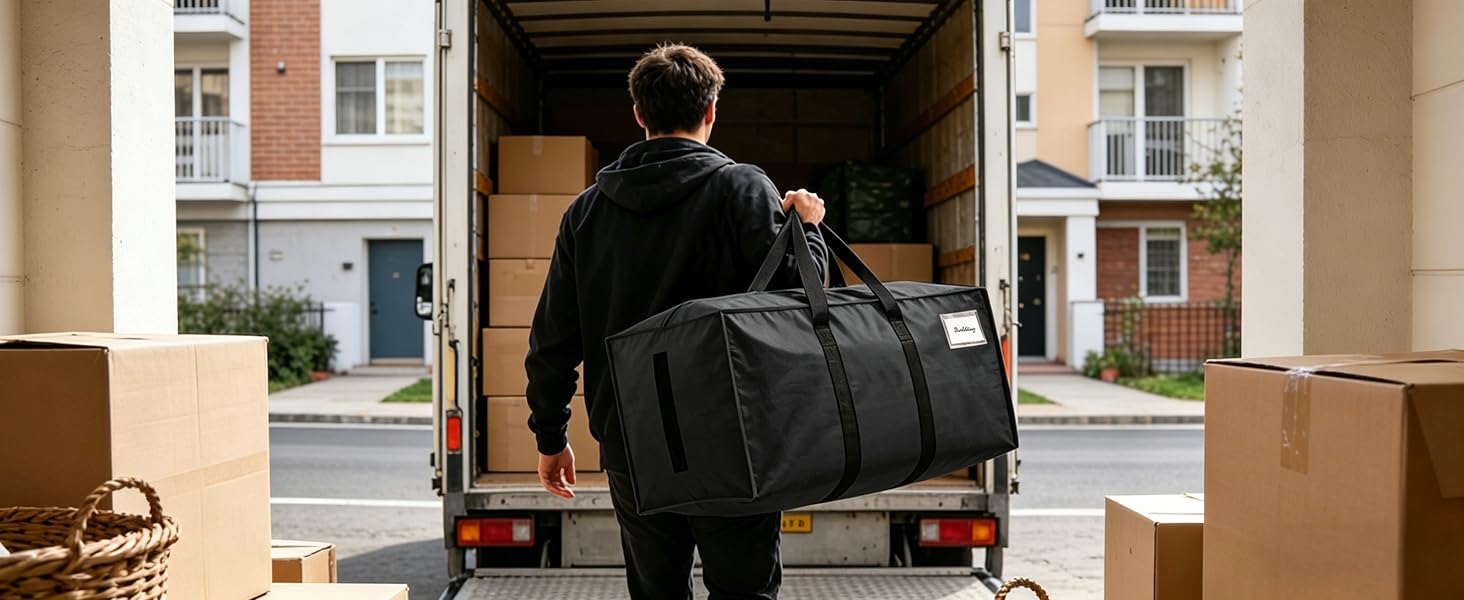 HOMESURE Supports 200lbs Heavy Duty Moving Bags - Durable Zipper & Wrap-Around Handles