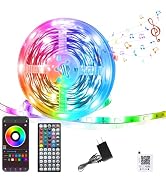GANZQH Led Lights for Bedroom 50FT, RGB Led Strip Lights Color Changing Indoor, Music Sync Led Li...