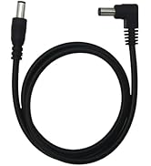Augioth Guitar Effect Pedal DC Cable 3 Pack 5.5mm x 2.1mm Power Lead Cord, 60CM Male to Male