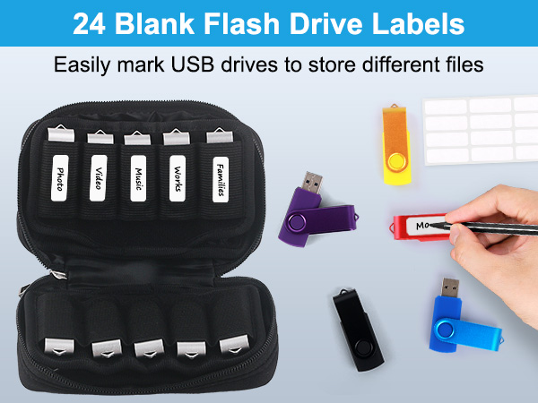 24 Flash Drive Labels