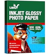 Uinkit 100 Sheets Thick Inkjet Glossy Photo Paper Picture 8.5x11 62lb 230g 11.1mil Cardstock Post...