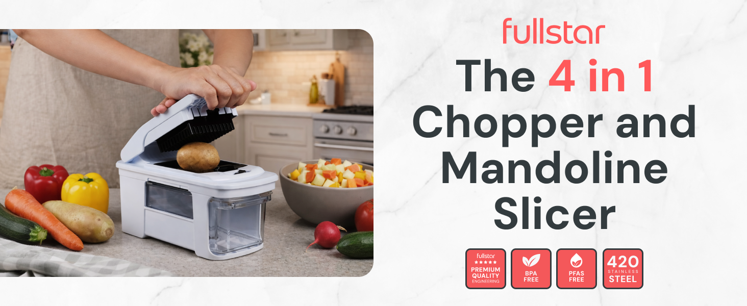 Fullstar Pro XL Chopper and Mandoline Slicer 4 in 1