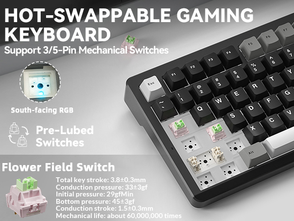 custom keyboard creamy keyboard Hot-Swappable mechanical gaming keyboard