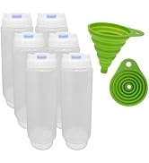 Rockland Guard FIFO Squeeze Bottle Refillable (6 Pack) Blue Dispenser for Thick Condiments, Tarta...
