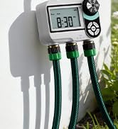 QUOBAS Brass Sprinkler Timer for Garden Hose, Programmable Water Timer for Hose Faucet with Child...
