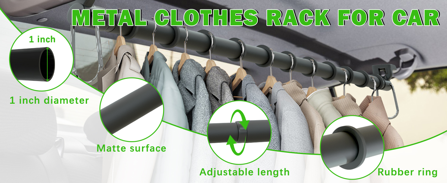 clothes rack rod for car