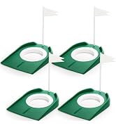 Jucoan 4 Pack Golf Putting Cup and Flag Plastic Golf Training Putters Equipment Golf Hole Trainin...