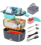 CHARMDOO Electric Lunch Box, Food Warmer Heater 12V 24V 110V | 80W Faster Heated Lunch Box for Ca...