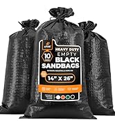 Xpose Safety Heavy Duty Sand Bags with Tie Strings – Empty Woven Polypropylene Sandbags for Hurri...