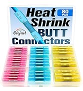 Heat Shrink Butt Connectors - Oiojuct Waterproof Wire Crimps for Marine and Automotive Wiring (80...