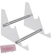 CRASPIRE Acrylic Keyboard Display Stand 2-Tier Portable Keyboard Display Shelf Transparent Displa...