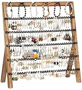 Emfogo Earring Holder Organizer, 6 Tier Earring Display Stand with 285 Holes & 6 Bracelet Rods, R...