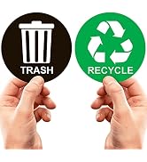 ASSURED SIGNS Recycle Sticker for Trash Bins - Perfect Recycling Stickers for Trash Can - 2 Pack ...