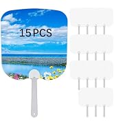 GEKIXUTP 15 Pcs Church Fans Handheld Set,Sublimation Fans Blank Double-Sided Sublimation Paddle F...