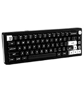 GEKUCAP WOB Keycaps 160 Keys, Double Shot PBT Custom Keycap Set, Minimalist Style Black SA Profil...