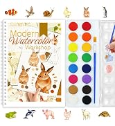 apolyone Beginners Watercolor Workbook for Adults -Step-by-Step Coloring Book Set-12 coloring boo...