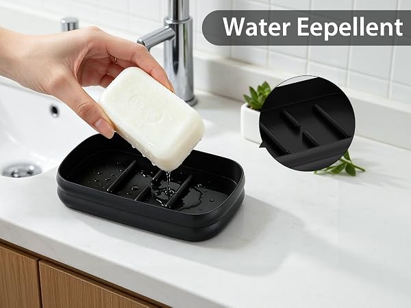 black bathroom accessories set