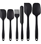 HFLYJPYW Spatulas Set of 6, Food Grade Silicone Spatulas Rubber Heat Resistant, Stainless Steel C...