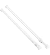 KXLIFE 2 Pack Small Spring Tension Curtain Rod 16 to 28 Inch, Tension Rods No Drill for Window Cu...