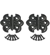 QCAA Butterfly Hinge for Cupboard Door, Matte Black, 2 Pack, Made in Taiwan