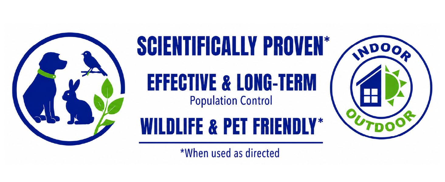 Scientifically proven, wildlife and pet friendly mouse control - indoor and outdoor use