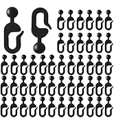 50 Pcs Black Plastic Curtain Track Hooks Smooth Gliding Rustproof Gazebo Canopy Clips Universal I...