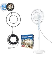 Fan Misting Kit for Outside Patio, Outdoor Fan Misters for Cooling System, 35FT Double-Loop Water...
