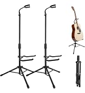 New Bee Guitar Stand, 2 Pack Height Adjustable Foldable Guitar Stand with Secure Support for Acou...