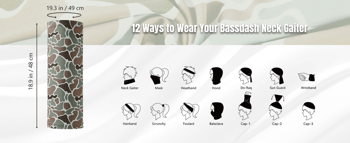 Mens neck gaiter sun protection