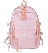 CEUTNIZ Cute Polka Dot Backpack Nylon Aesthetic Backpack Kawaii Coquette Preppy Laptop Rucksack (...