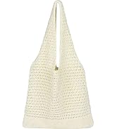 WantGor Crochet Bags, Beach Mesh Tote Bag Womens Shoulder Shopping Handbag Casual Travel Totes Ba...