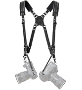 Padwa Lifestyle Black Frosted Dual Camera Harness Strap for Two-Cameras - Dual Shoulder Full Grai...