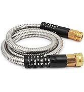 Cesun Metal Garden Hose, Short Connector Hose, Water Hose Extension, Extremely Flexible Lead-in H...