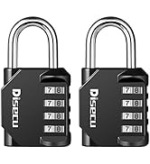 Disecu 4 Digit Combination Lock Outdoor Waterproof Padlock for School Gym Locker, Sports Locker, ...
