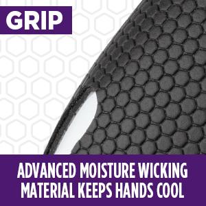 advance mositure wicking material keeps hands cool