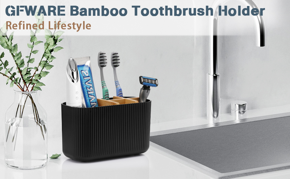 black toothbrush holder