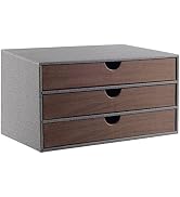 RHCSZ Cloth-effect Faux Leather Desk Organizer File Cabinet Executive Office Supplies Desktop Fil...