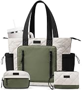 Bagstellar Puffer Tote Bag for Women, Lightweight Puffy Work Laptop Handbag Teacher Nurse Quilted...