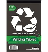 KAISA Writing Tablets Steno Pads, 6"x9" Wide Ruled Notepads, White Recycled Paper Legal Pads, 100...