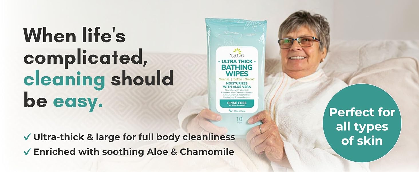 ultra thick, full body cleaning, elderly, hospice care