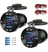 ULITECO 2 Pack 12V USB Outlet 4-Port, 78W Dual PD30W & QC3.0 Fast Charger, Waterproof Aluminum Al...