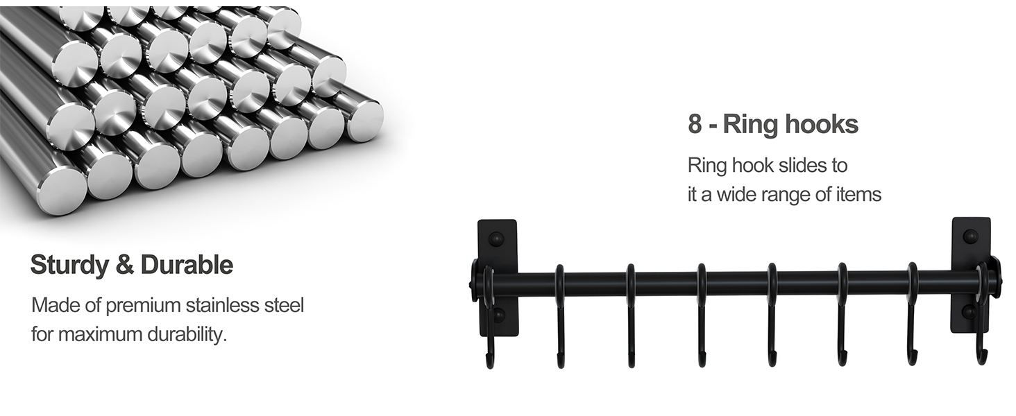 The utensil rack is made of premium stainless steel