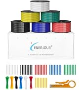 ENERJOUR 22 Gauge 6 Colors Silicone Wire 26FT Each Spool, 22 AWG Ultra Flexible Silicone Stranded...