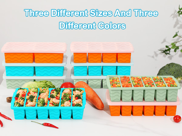 3-Pack Silicone Freezer Trays with Lid