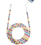 Aolcev USB C Cable 66W 2 in 1 Multi USB to USB C Fast Charging Cable 6.6FT/2M Cute Beaded for iPh...