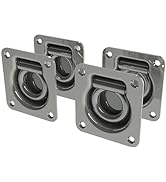 TCH Hardware 4 Pack Steel Heavy Duty Recessed Tie Down Anchors - 4" x 3.75" x 0.70" - D-Rings 200...